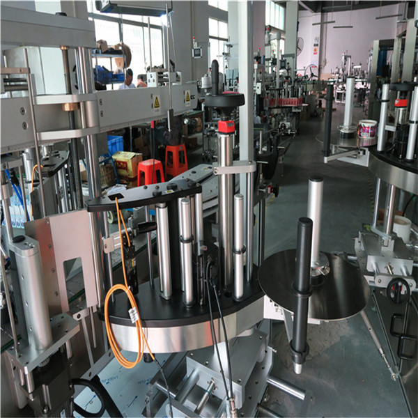 Stroj za dvostransko etiketiranje plastičnih / steklenih steklenic, etiketa kvadratnih steklenic